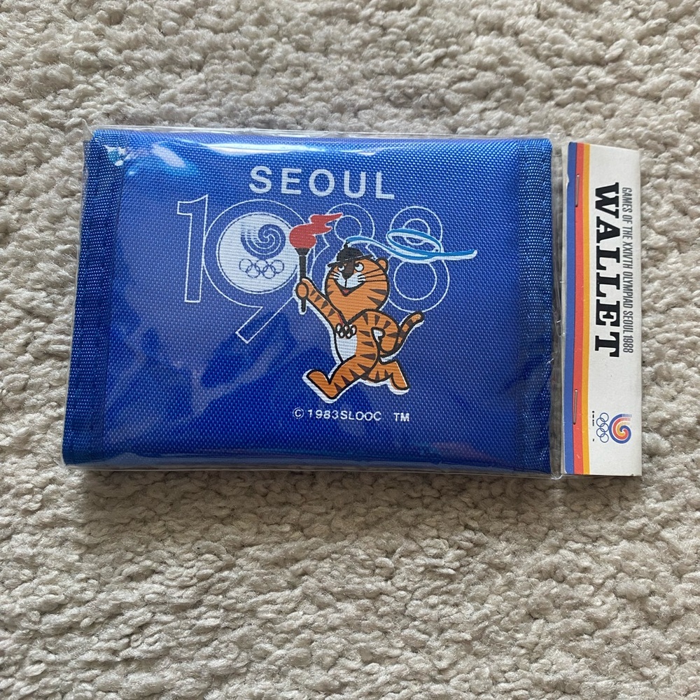 Vintage Seoul 1988 Olympics Blue Wallet